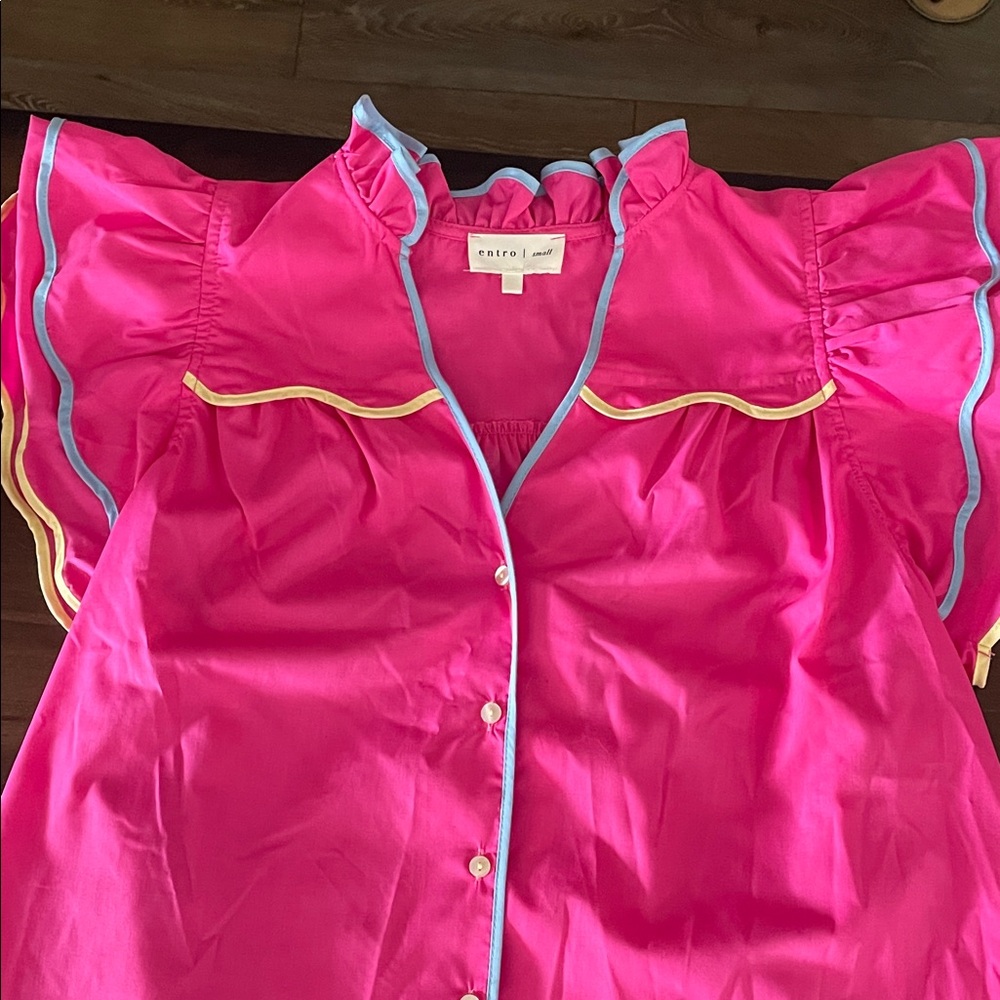 *2 Blouses* Entro Pink & Yellow Blouses - Picture 2 of 11